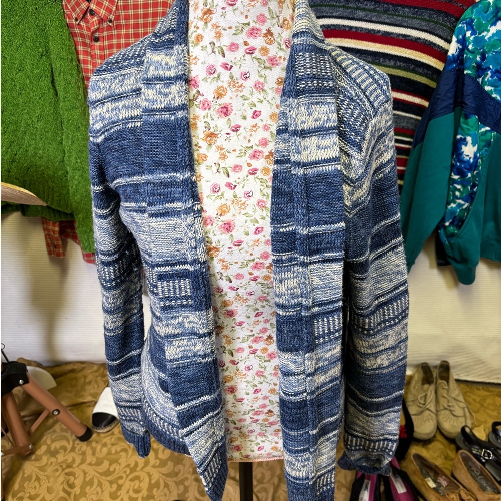 Chaps Navy and White Women's Jacket